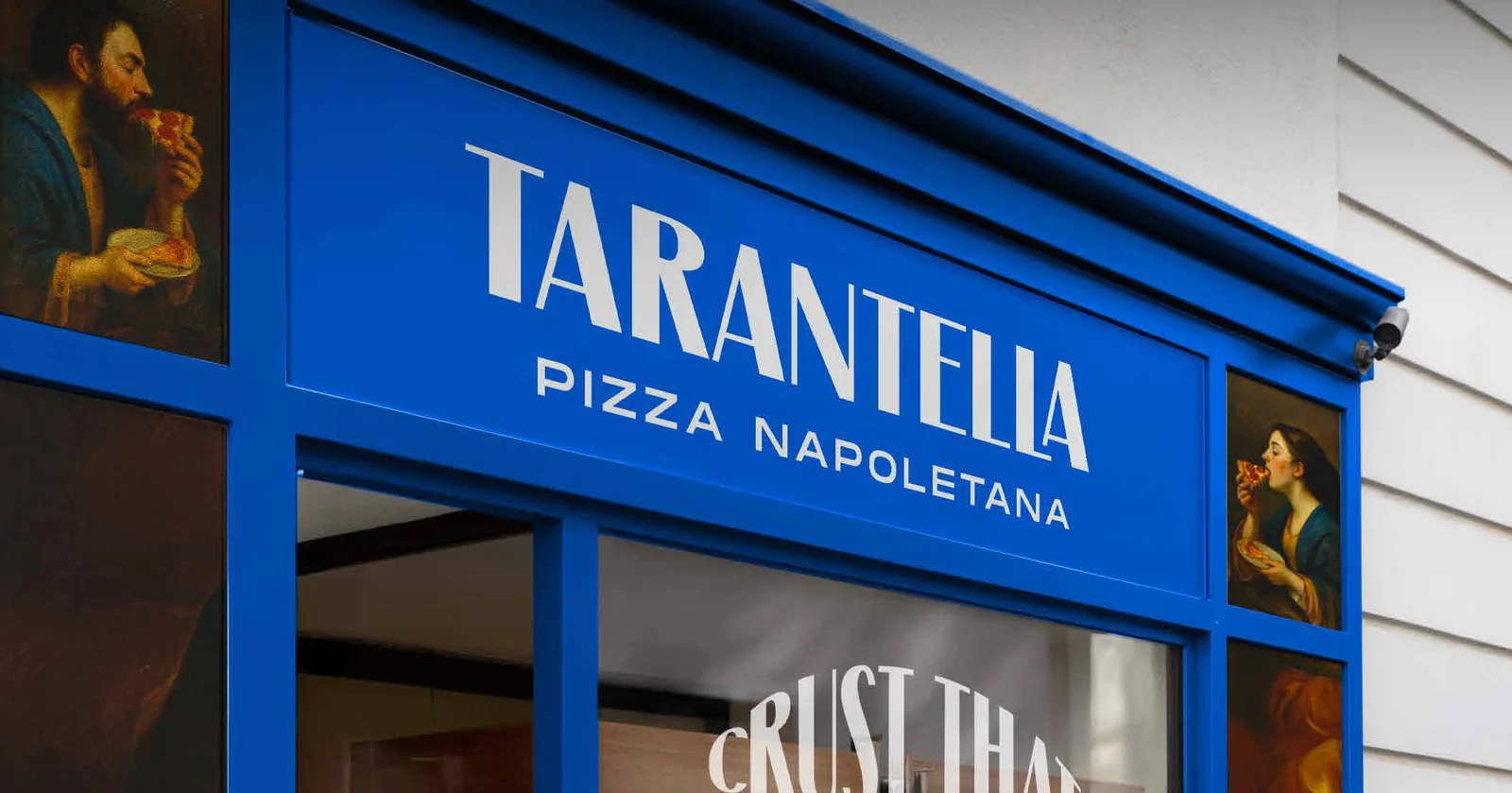 Tarantella vitrin tabelası, cephede